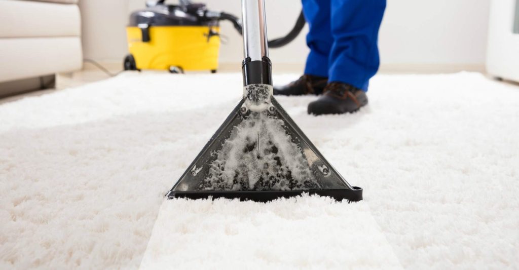 Deep carpet cleaning by an Elite Detailed Cleaning specialist